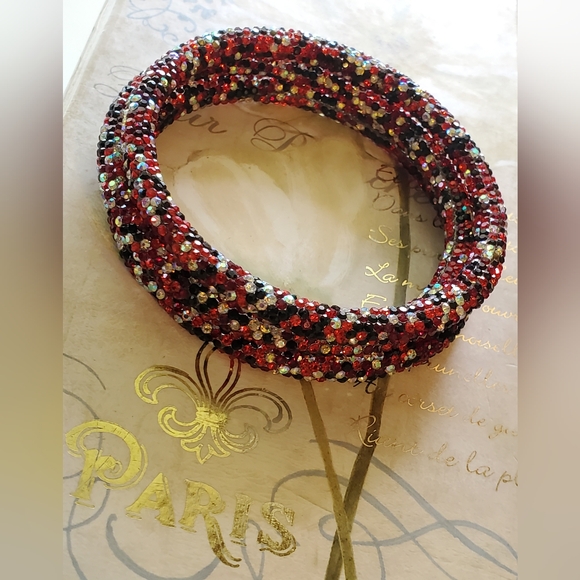 Resin Rhinestone Bracelet Set - Picture 2 of 3